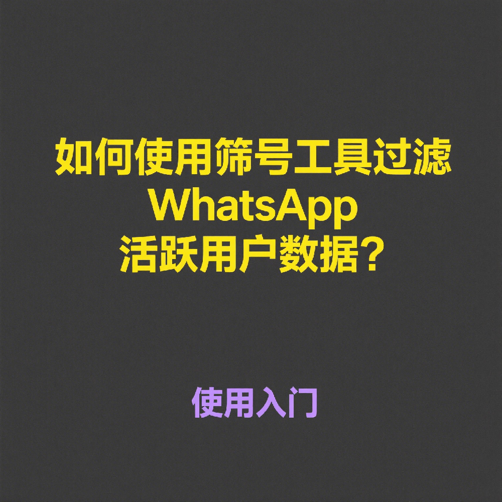 如何使用筛号工具过滤WhatsApp活跃用户数据？