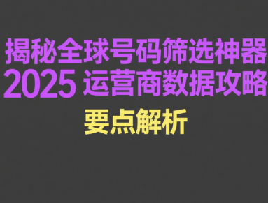 全球号码筛选神器：2025年最新运营商数据攻略